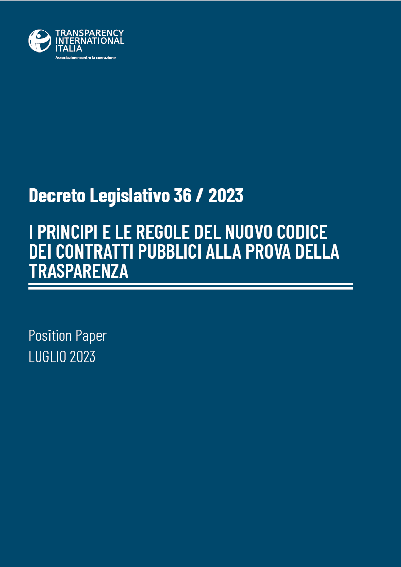 Il Nuovo Codice Dei Contratti Pubblici Alla Prova Della Trasparenza