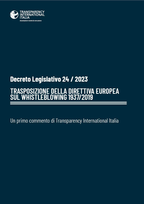 Un Primo Commento Al Decreto Sul Whistleblowing - Transparency ...